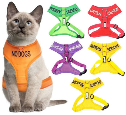Cat Harness Waterproof Padded Adjustable Front & Back Ring S M L XL Snug Cosy
