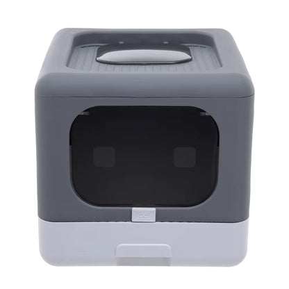Full Enclosed Cat Toilet Litter Box in Grey