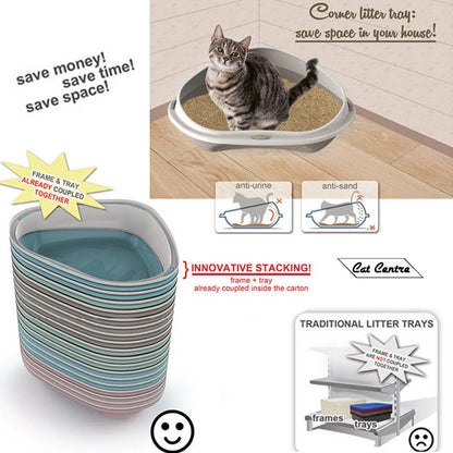 Cat Corner Litter Tray Large or Jumbo Rim Pet Open Toilet Pan Box Cat Centre?