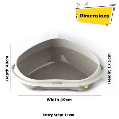 Cat Corner Litter Tray Large or Jumbo Rim Pet Open Toilet Pan Box Cat Centre?