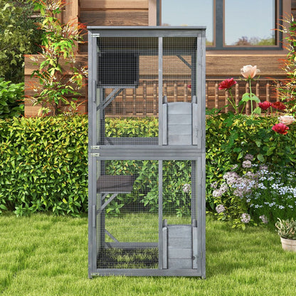 182 Cm Tall Outdoor Catio Kitten Enclosure with Weatherproof Asphalt Roof